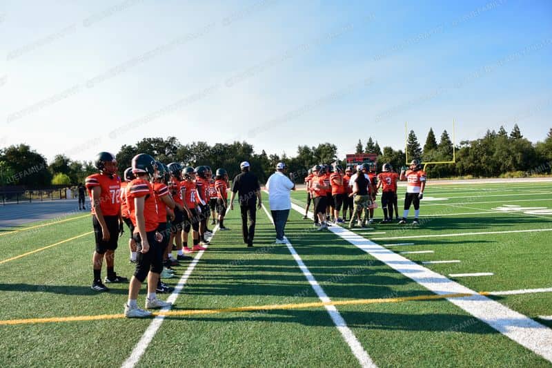 JV sideline. #72 and #62 vs Golden Sierra.
