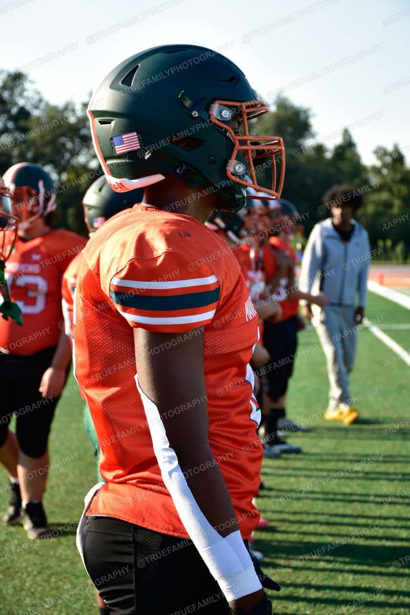 JV #33 Eli Flanagan in the line vs Golden Sierra.